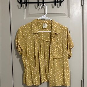 Japna Mustard Blouse with White Dots